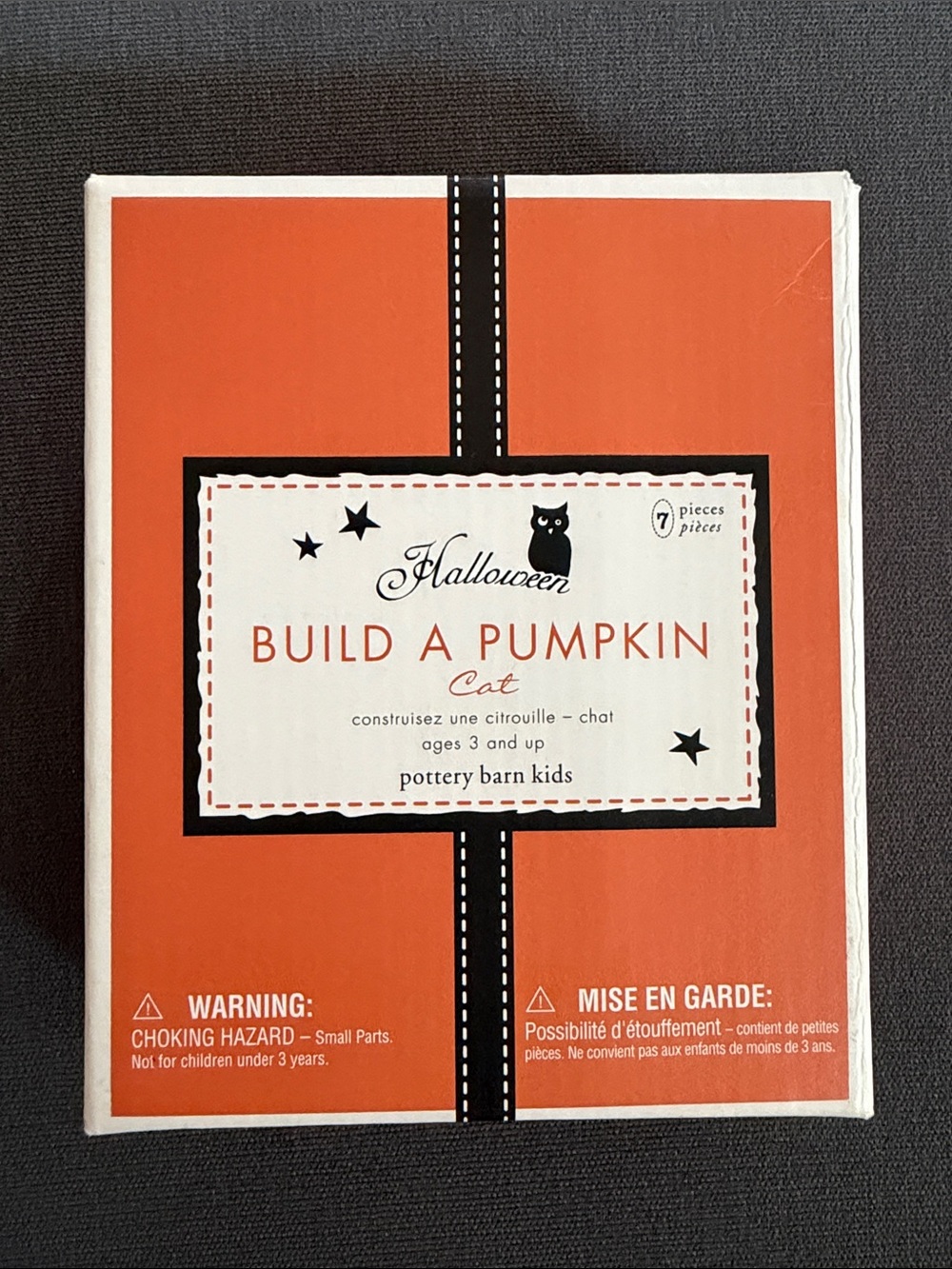 Pottery Barn Kids Orange Halloween "Build a Pumpkin" Kit